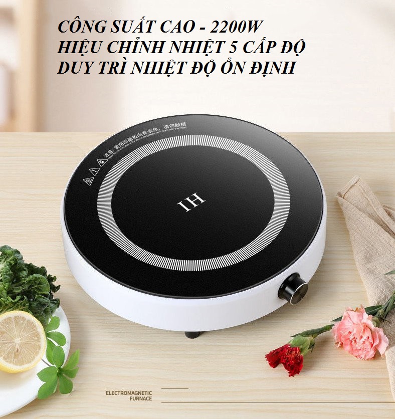 Bếp điện từ đơn hình tròn thông minh công suất cao SX-2022 (Hiệu chỉnh nhiệt 900~2200W)