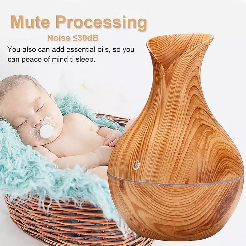 Điện Mini Máy Tạo Độ Ẩm Không Khí Tinh Tinh Dầu Khuếch Tán Tinh Dầu Siêu Âm Thanh Vân Gỗ Máy Phun Sương Tạo Độ Ẩm USB Mini Phun Sương Tạo Cho Nhà Xe Ô Tô