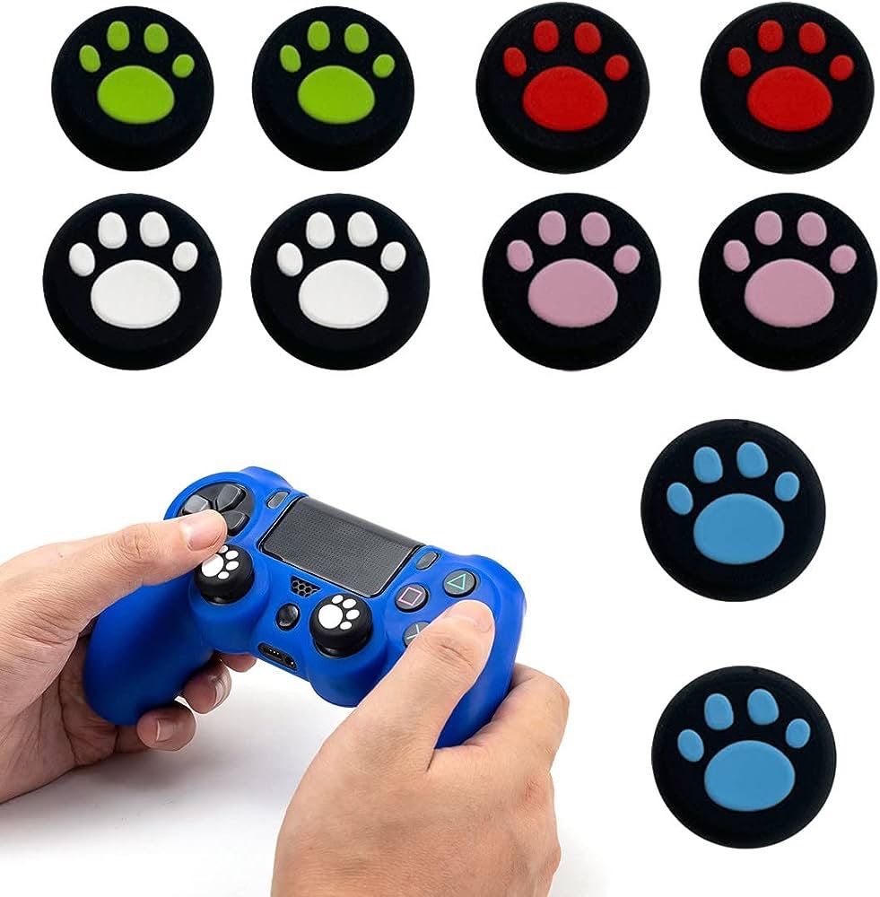 Set 2 núm bọc tay Ps5/XboxOne SX/ Ps4 /Xbox360/GameSir chụp cần analog tay bấm ps4 ps5 xboxone nintendo switch hình chân mèo chân gấu mầu ngẫu nhiên