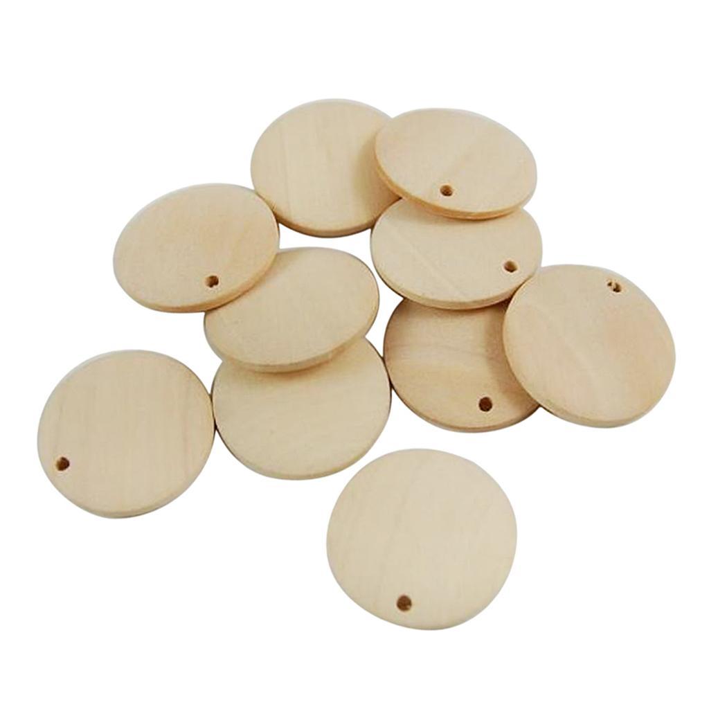 200pcs Cutout Unfinished Wood Pieces DIY Craft Home Decor Supplies 15/30mm
