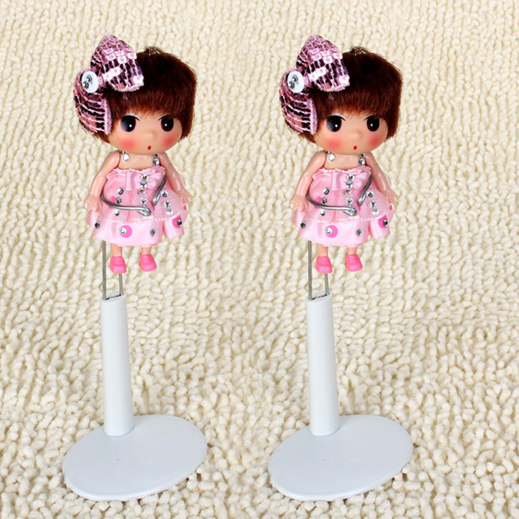 2x Giá đỡ Búp Bê Có Thể điều Chỉnh Màu Trắng 14-20cm Cho Gấu Doll