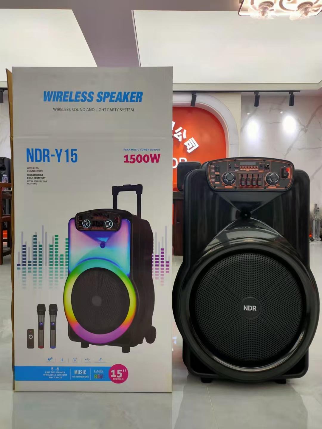 Di Động 1500W Boombox 12 Inch Đèn RGB Xe Đẩy Âm Thanh 40W Bluetooth Ngoài Trời Tiệc Karaoke Bass Cột Không Dây có Mic Color: 8 inch NDR-P08