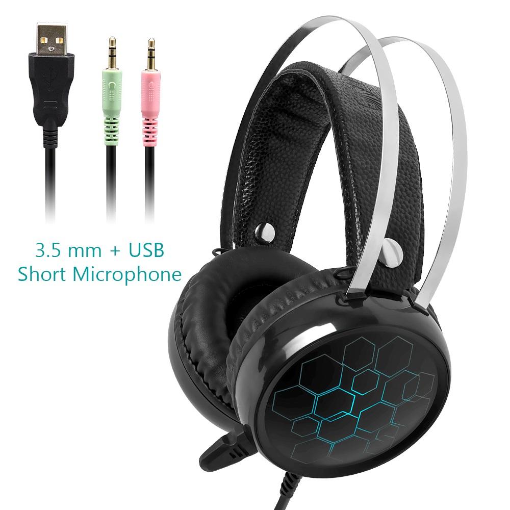 7.1 Chuyên Game Kèm Mic Tai Nghe Âm Thanh Vòm USB Có Dây Game Thủ Tai Nghe Cho Máy Tính Máy Tính Xbox One PS4 Đèn RGB