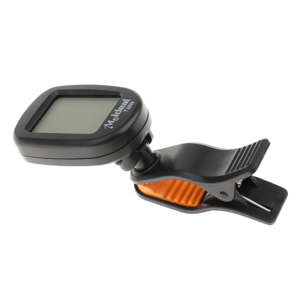 Clip on LCD Digital Chromatic Electric Guitar Tuner Bass Ukulele Banjo Black