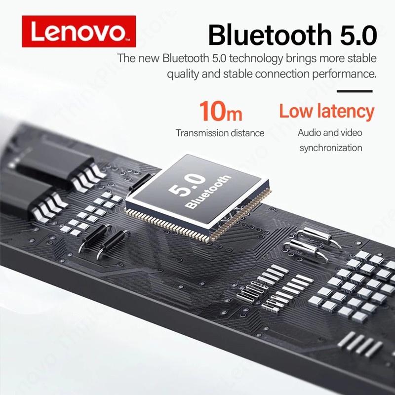 Tai nghe không dây Lenovo lp5 bluetooth 5.0 độ trễ thấp tích hợp micro chơi game/ tập thể thao ipx5-Hàng chính hãng