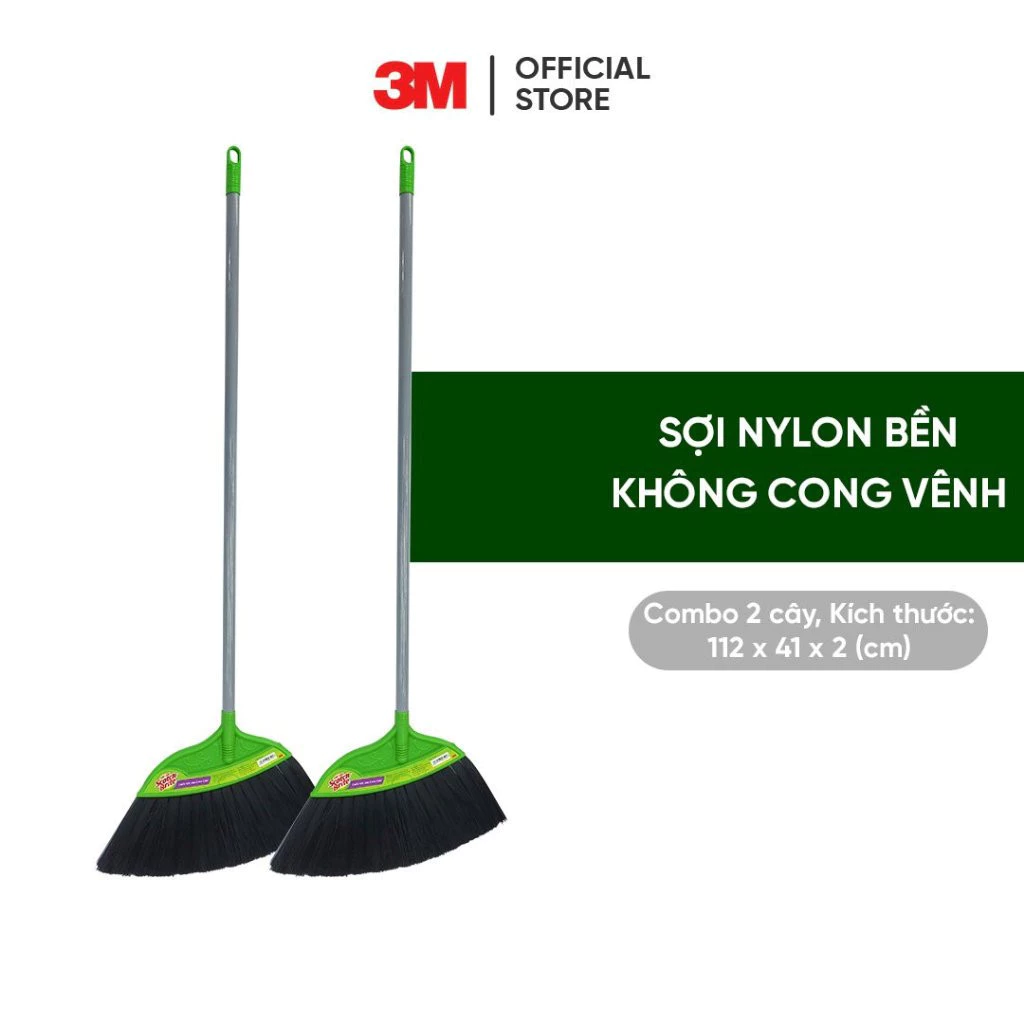 Chổi quét nhà 3M Scotch-Brite, sợi nylon siêu bền, không rơi bụi, không cong vênh, 28x105x5cm, Dùng quét dọn nhà cửa