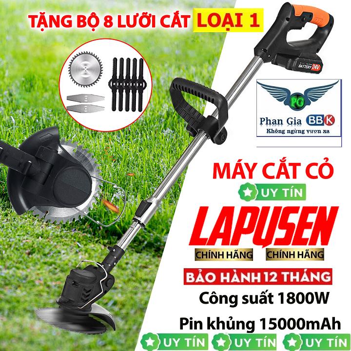 Máy Cắt Cỏ, Tỉa Cành Cầm Tay LAPUSEN Pin Khủng 15000mah, Động Cơ Mạnh 1800W