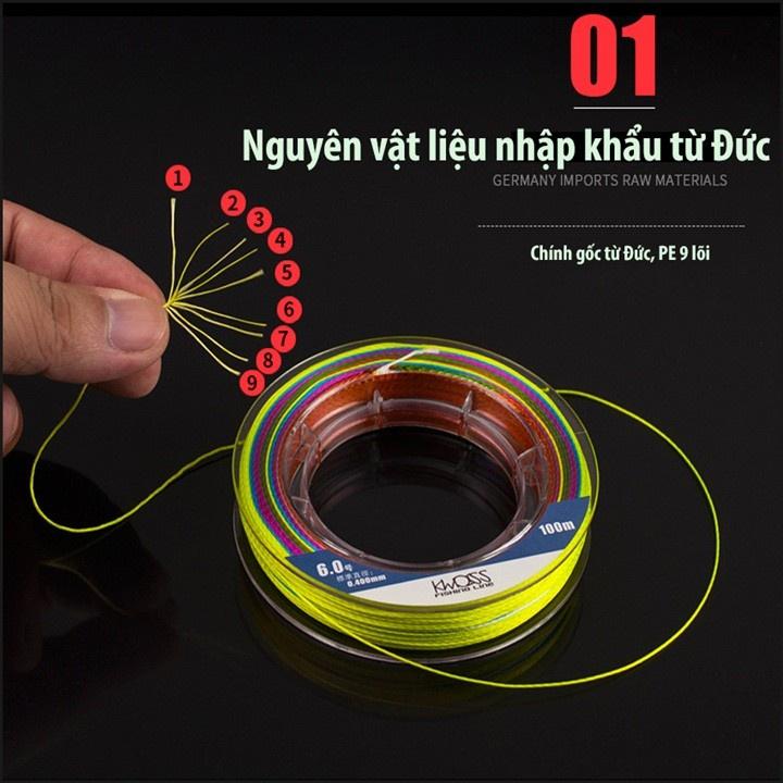 Dây Dù Câu Cá PE X9 BRAID WAX 9 Lõi Siêu Bền, Mềm Mượt PE X9 SANAMI FISHING - dù câu cá pe, dù câu cá giá rẻ