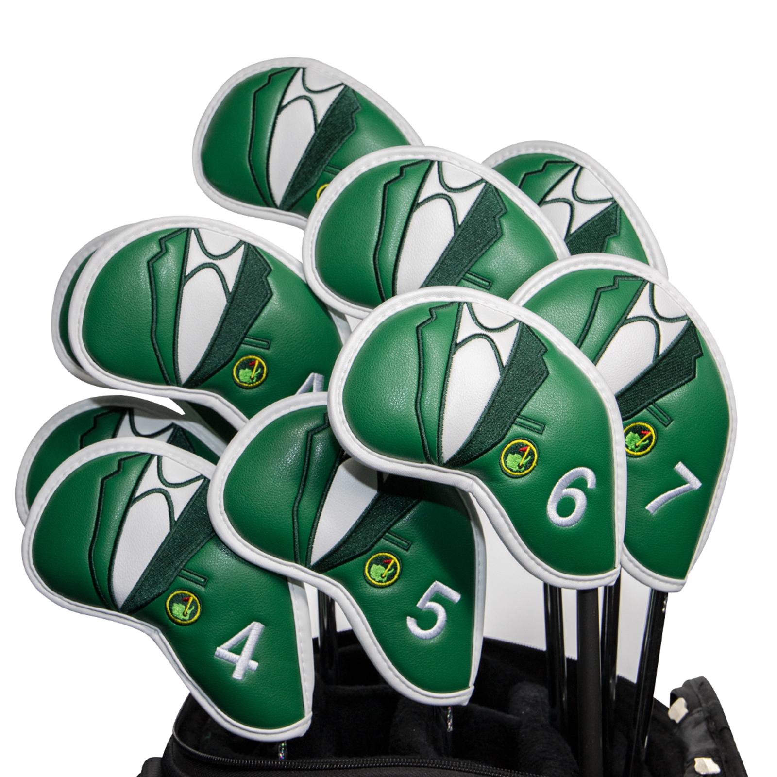 Leather Golf Iron Head Covers Set Headcovers Protector Accessories