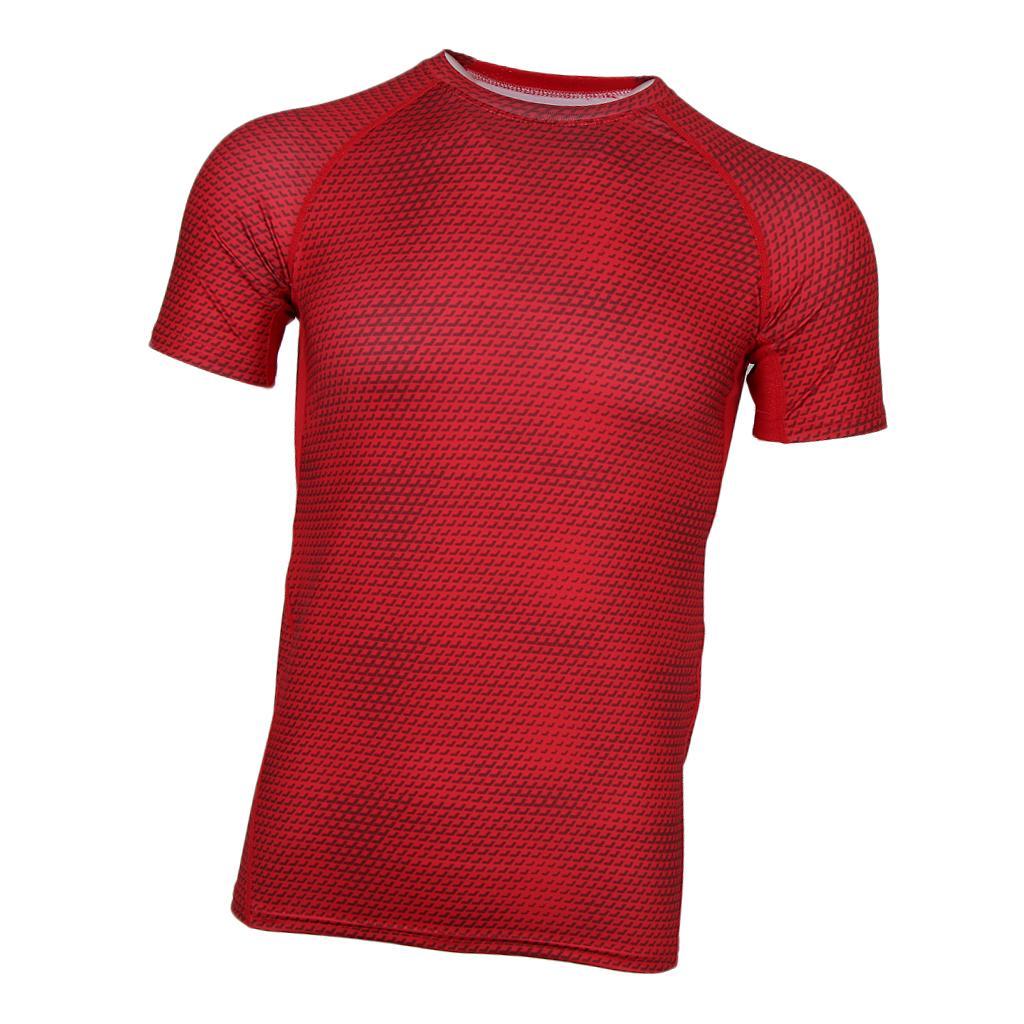 Men's Short Sleeve Running Fitness Workout Compression Base Layer T-Shirt