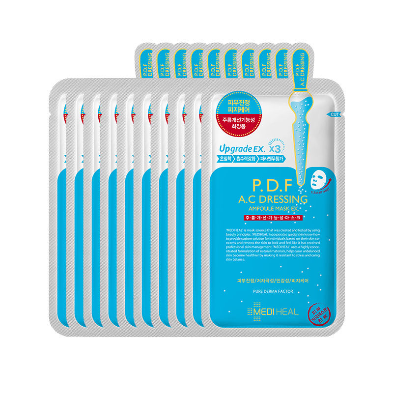 Hộp 10 Mặt Nạ Chứa Tinh Chất P.D.F Làm Dịu Da Dành Cho Da Mụn Mediheal P.D.F Ac-Dressing Ampoule Mask Ex 25ml x10