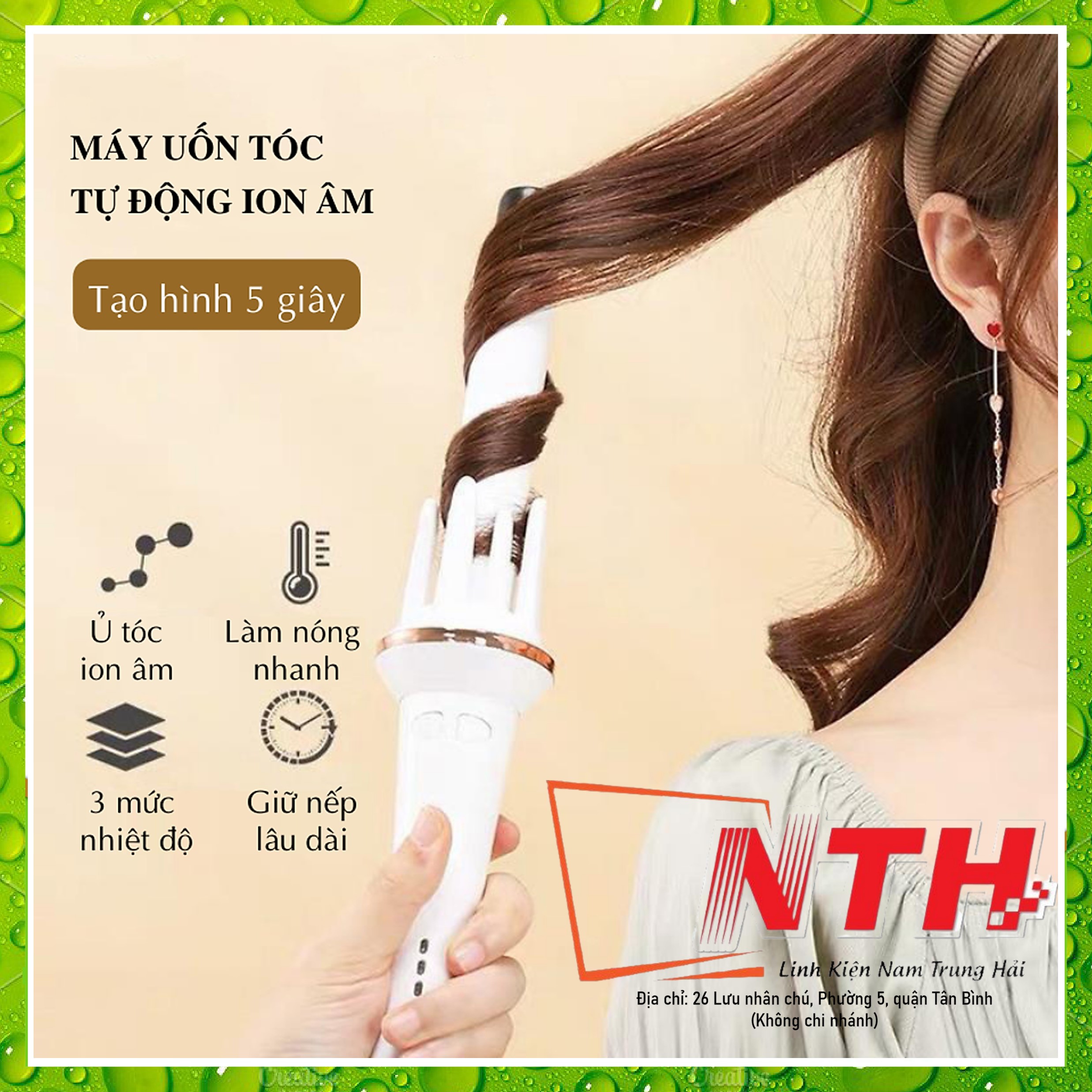 Máy uốn tóc xoăn tự động XN388 siêu tiện lợi - màu ngẫu nhiên