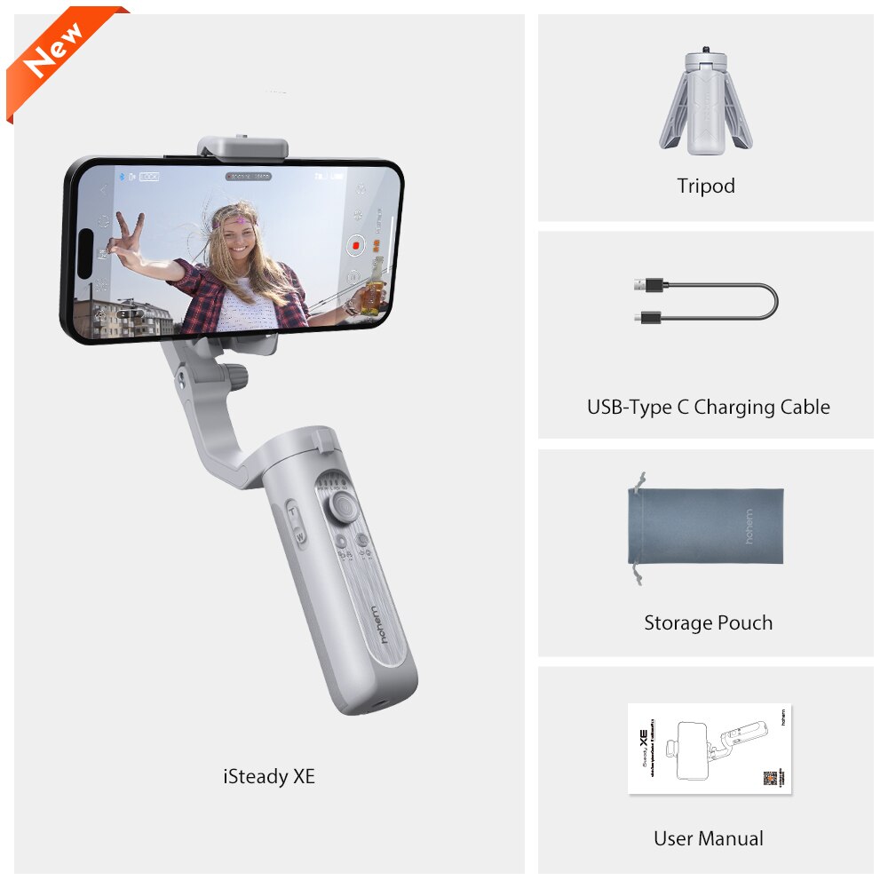 Hohem iSteady XE / XE Kit - Gimbal Tay Cầm Chống Rung Cho Smartphone, Pin Sử Dụng Lên Đến 8 Giờ - Hàng chính hãng - Bảo hành 12 tháng