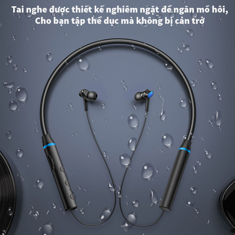 Tai nghe  Bluetooth đeo cổ Hitoor HT10 Âm thanh nổi trong tai - tai nghe Thể thao chạy ngoài trời không thấm mồ hôi - hàng nhập khẩu