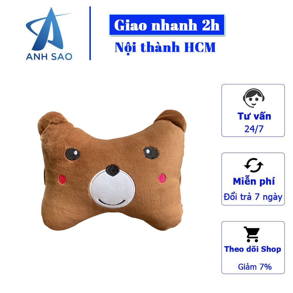 Gối tựa đầu dựa lưng ô tô A hình Teddy giảm đau lưng mỏi cổ