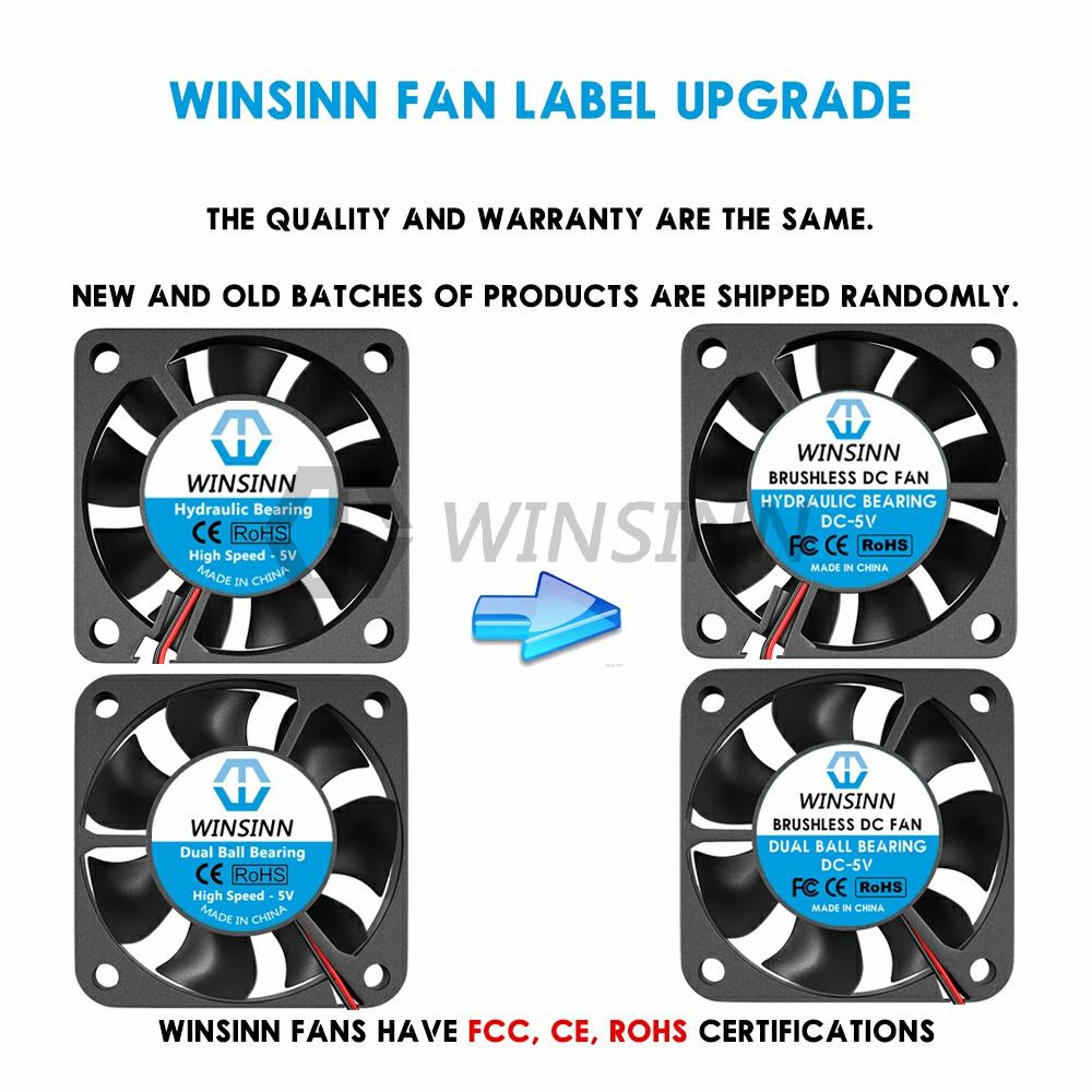WINSINN Quạt 40mm DC 5V 12V 24V 4010 Thủy Lực/Ổ Bi Kép Làm Mát Không Chổi Than 40x10mm 2PIN