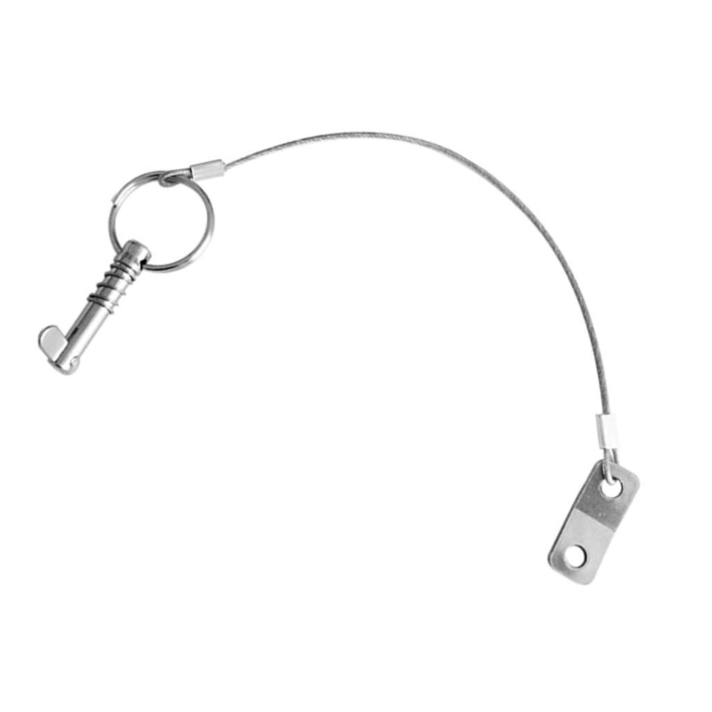 2PCS Marine Boat Top Pin Quick Release Pin Stainless Steel & Lanyard Bimini