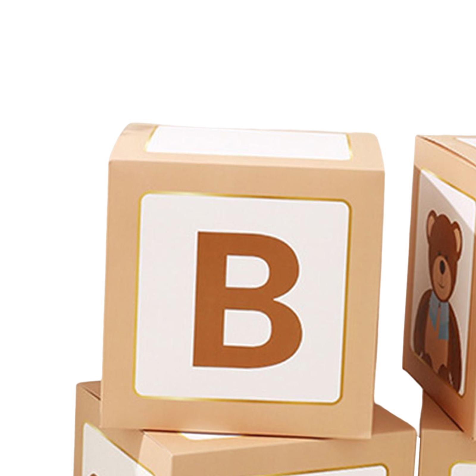 4PCS Baby Shower Decorations for Boy Girl, Baby Box Block Balloons Boxes with Letters, Gender Reveal Decor, Birthday Party Backdrop