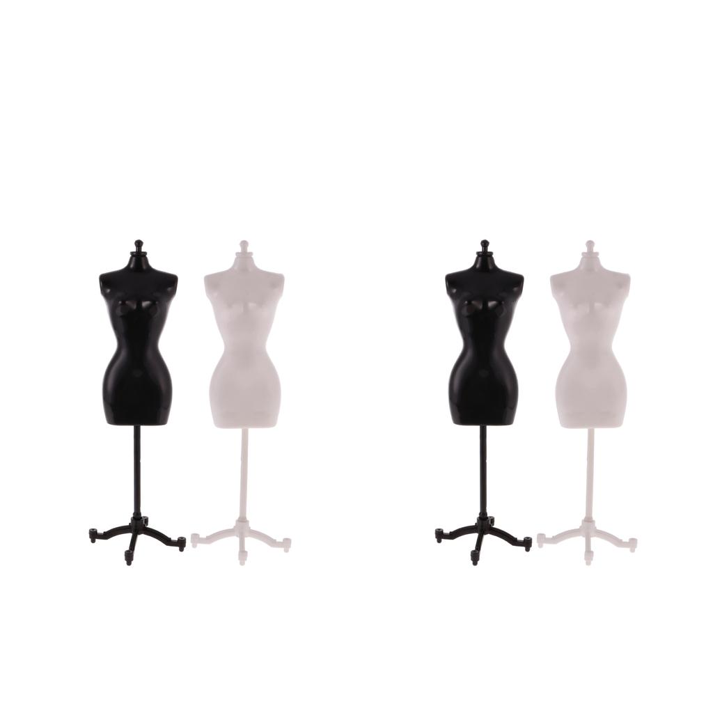 4 Pieces Display Holder Dress Clothes Mannequin Model Stand For Fashion Doll
