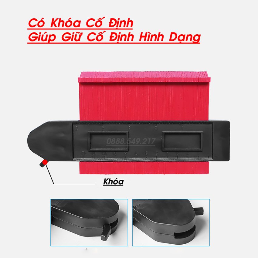 Thước sao chép hình dạng đa năng Loại 12cm 25cm - dụng cụ sao chép đường viền mọi hình dạng bất kỳ