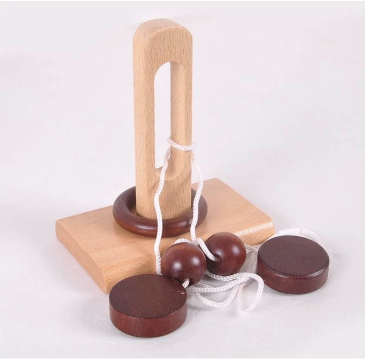 Đồ chơi trí tuệ_Thử thách trí não_Ball & Rope - Wooden Puzzle_Hack não & Độc đáo_Logic_IQ Toys_Giải đố_Tư Duy