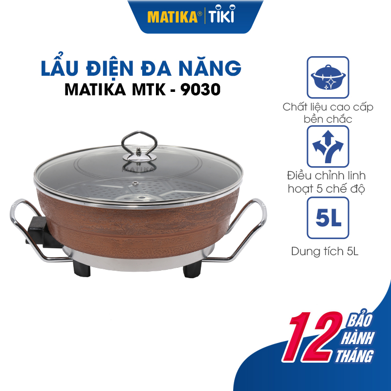 Chảo Điện Đa Năng MATIKA Công Suất 1400W MTK-9030 - Hàng chính hãng