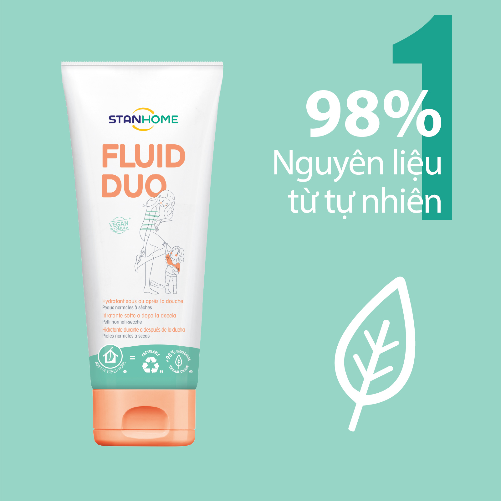 Kem dưỡng ẩm cho da khô, da nhạy cảm Stanhome FLuid Duo 250ml/tuýp