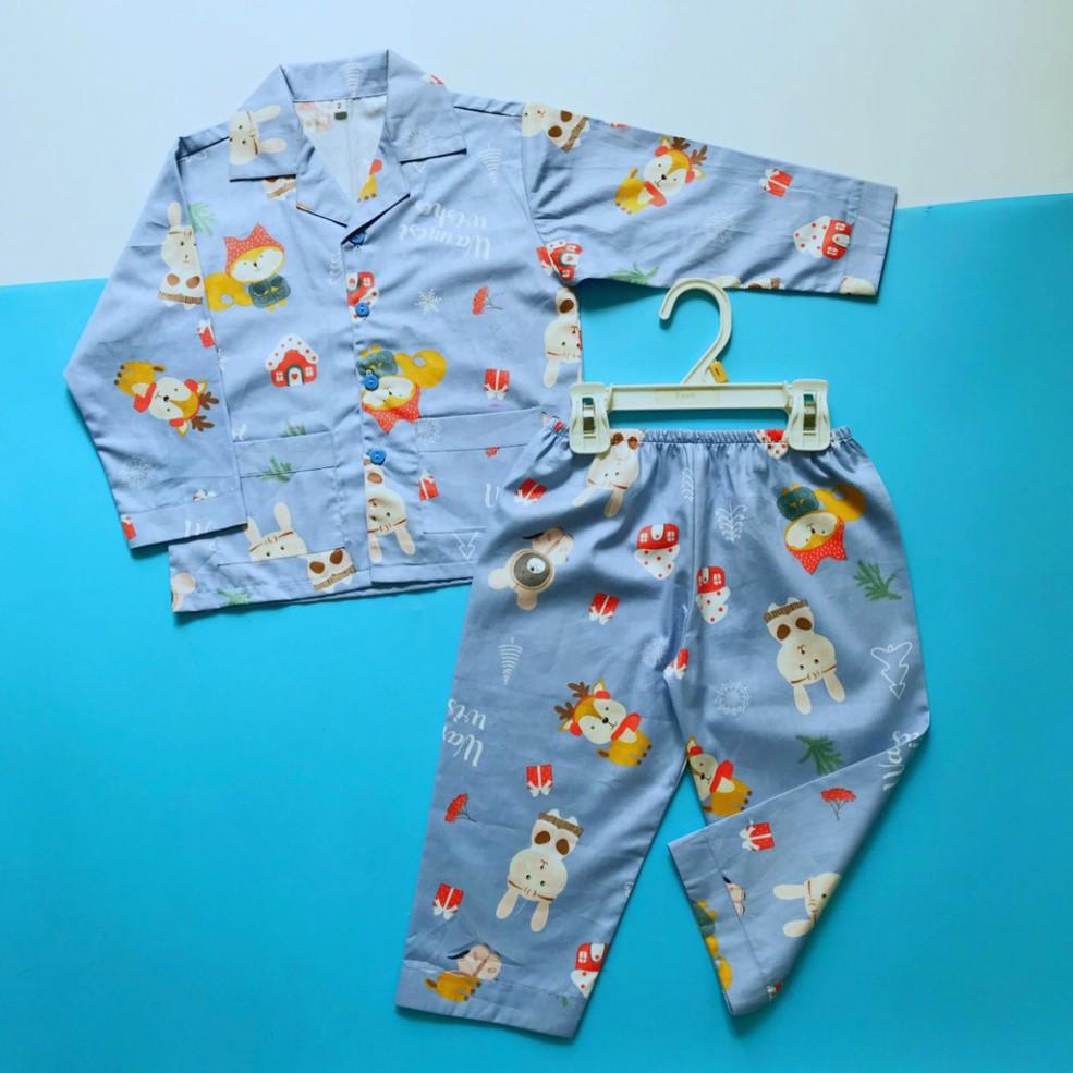 Pijama cho bé vải Thô cotton hút mồ hôi Nhiều mẫu thú xinh xắn 10-45kg