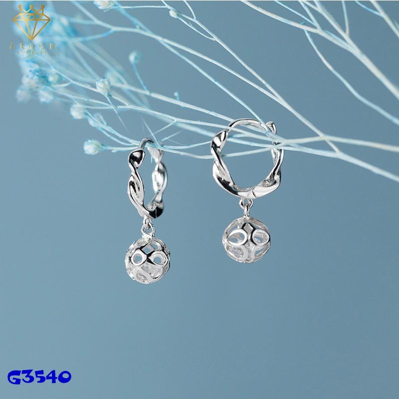 Khuyên tai bạc Ý s925 xoắn bi G3540 - AROCH Jewelry