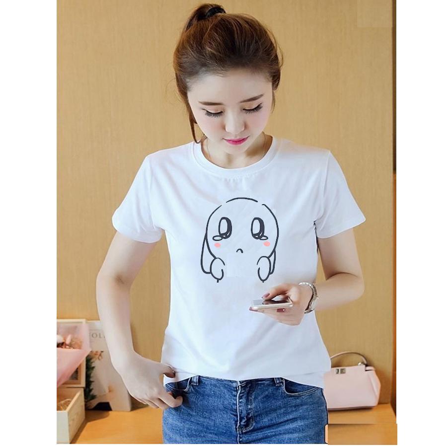 Áo thun nữ form rộng in hình thỏ bảy màu