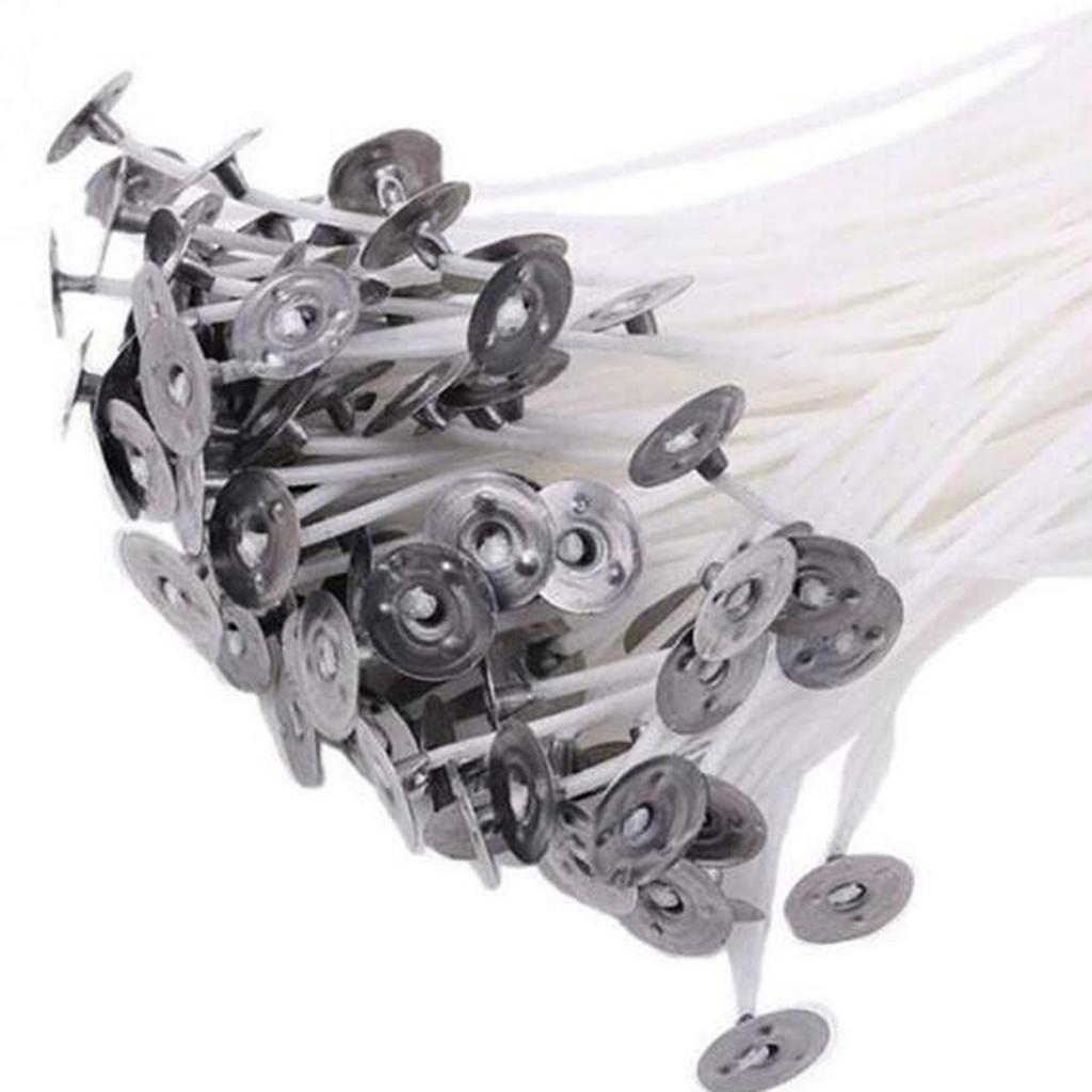 Wholesale Cotton Candle Wicks with Sustainers for Candle Making 50pcs 8cm