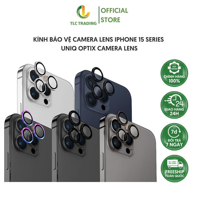 Kính UNIQ Optix Camera Lens dành cho iPhone 15 Pro / 15 Pro max - Hàng chính hãng