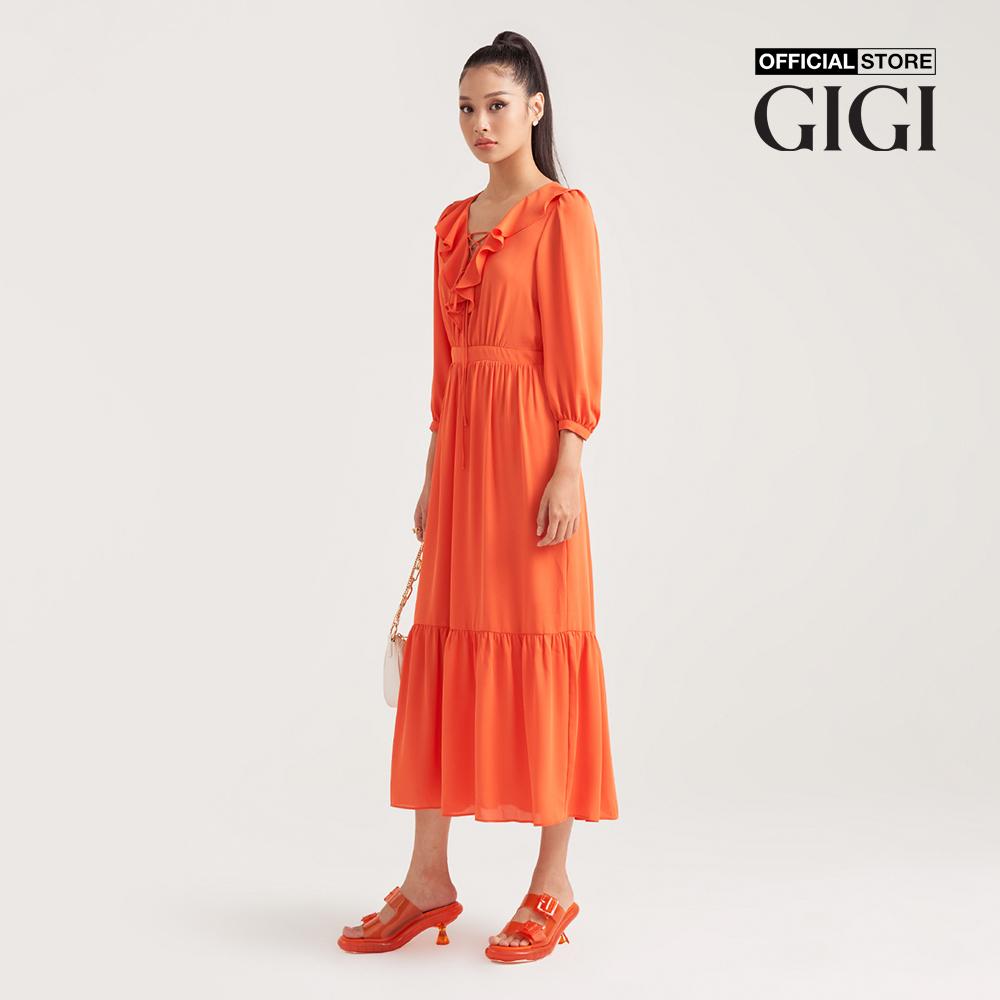 GIGI - Đầm midi phom suông tay dài hiện đại G2102D221104