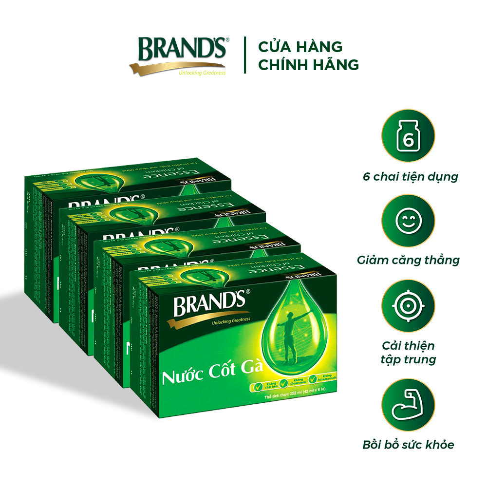 Combo 4 Nước cốt gà BRAND'S Vị Truyền Thống (42 ml x 24 lọ)