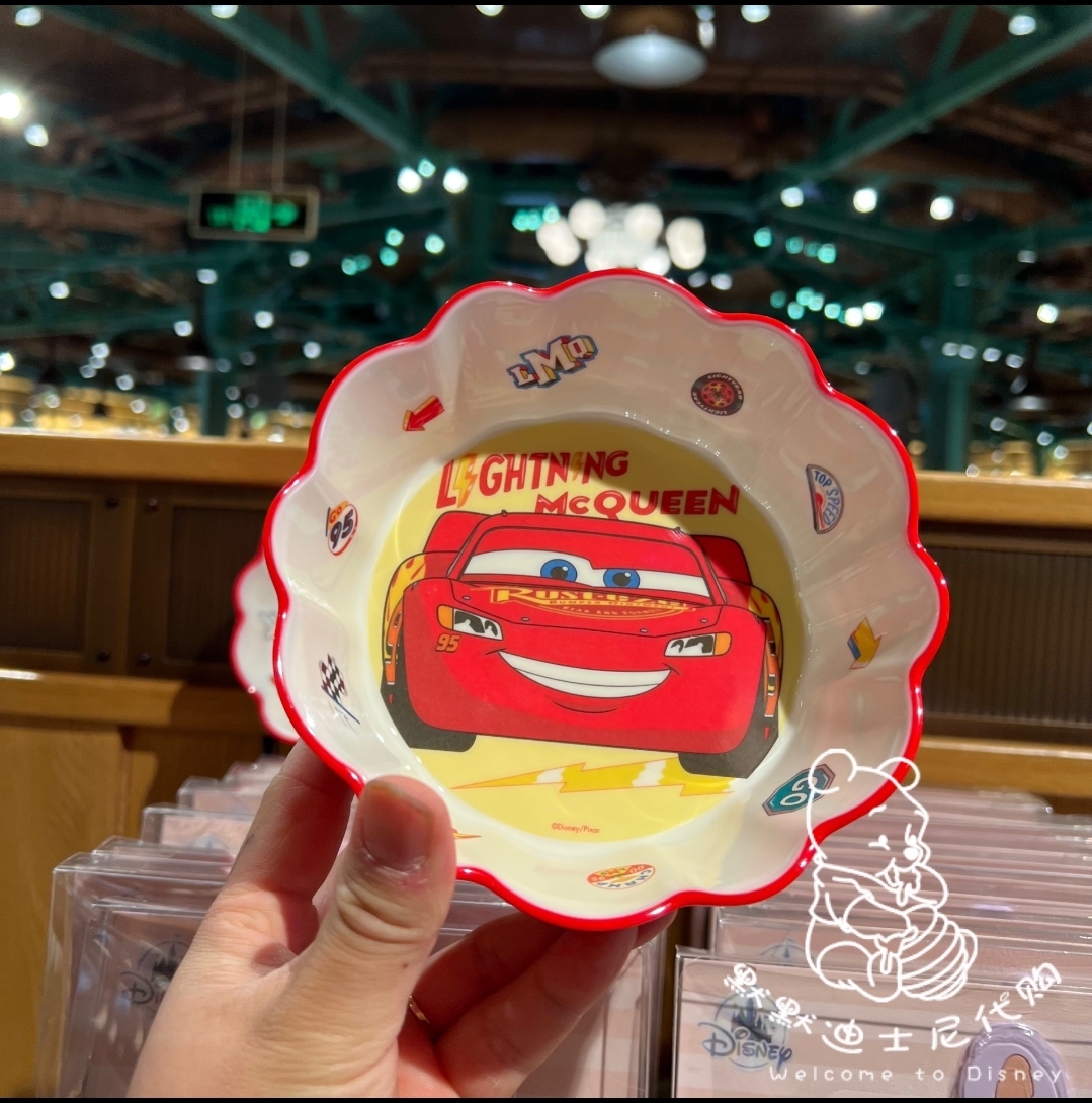 Chén ăn dặm tô nhựa melamine Disney kiểu gợn sóng hình xe đua Car Mcqueen cho trẻ em bé trai - CHENCAR01