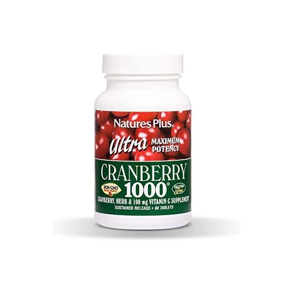 NaturesPlus Ultra Cranberry 1000, Sustained Release - 1000 mg, 60 Vegetarian Tablets - Natural Cranberry With Vitamin C - Promotes Urinary Tract Health - Non-GMO, Gluten-Free - 60 Servings