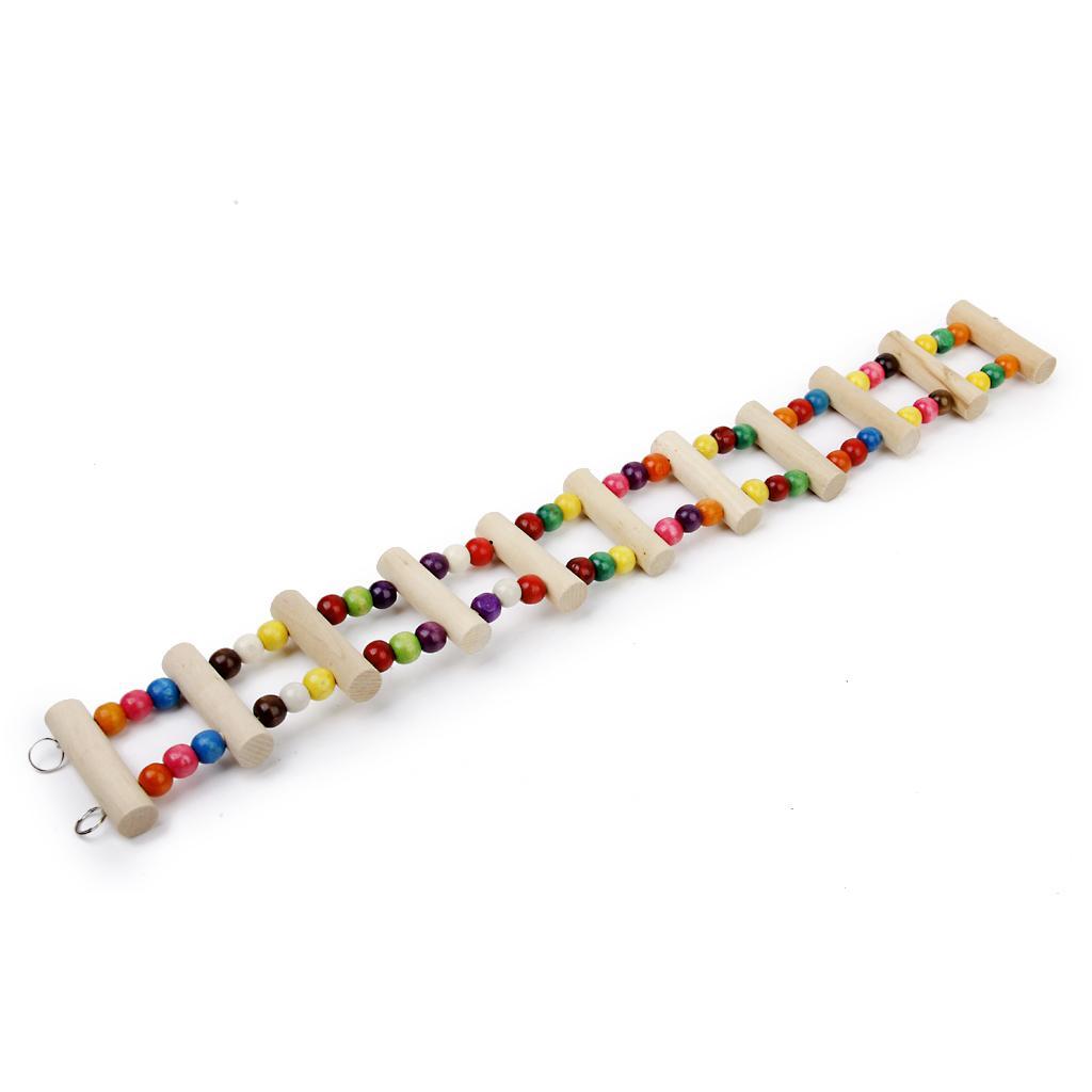 48CM Wooden Hamster Ladder Bridge for Pet Mouse Parrot Bird Canary Cage Toys