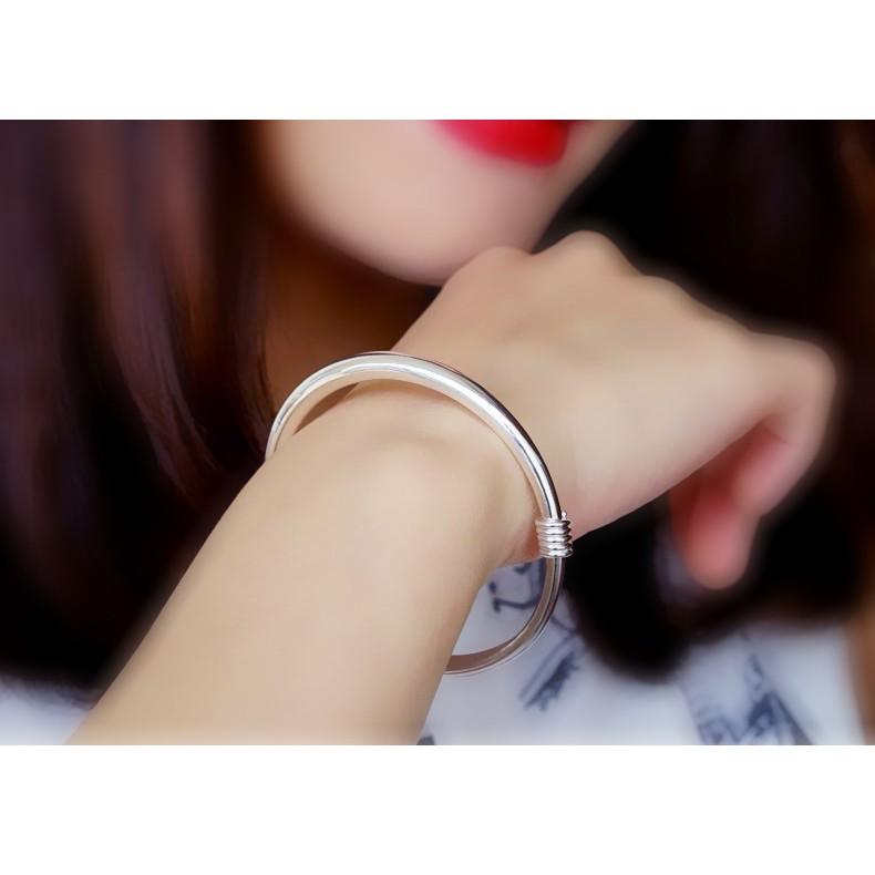 VÒNG TAY NỮ TRƠN PHAY SÁNG ĐẸP CHUẨN BẠC TA 6.8 CHỈ