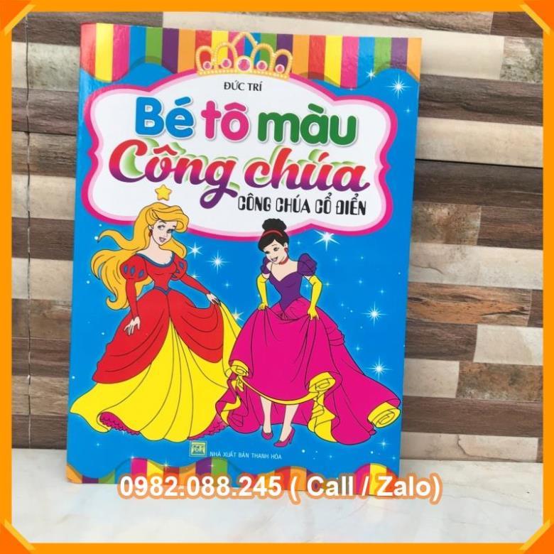 Bé tập tô màu công chúa