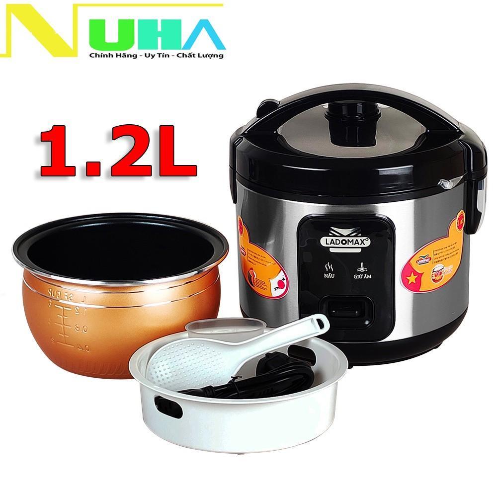 Nồi cơm điện 1.2L Ladomax HA-7812 lòng niêu, chọn màu, chống dính, dành cho 2 - 3 người ăn-Hàng chính hãng