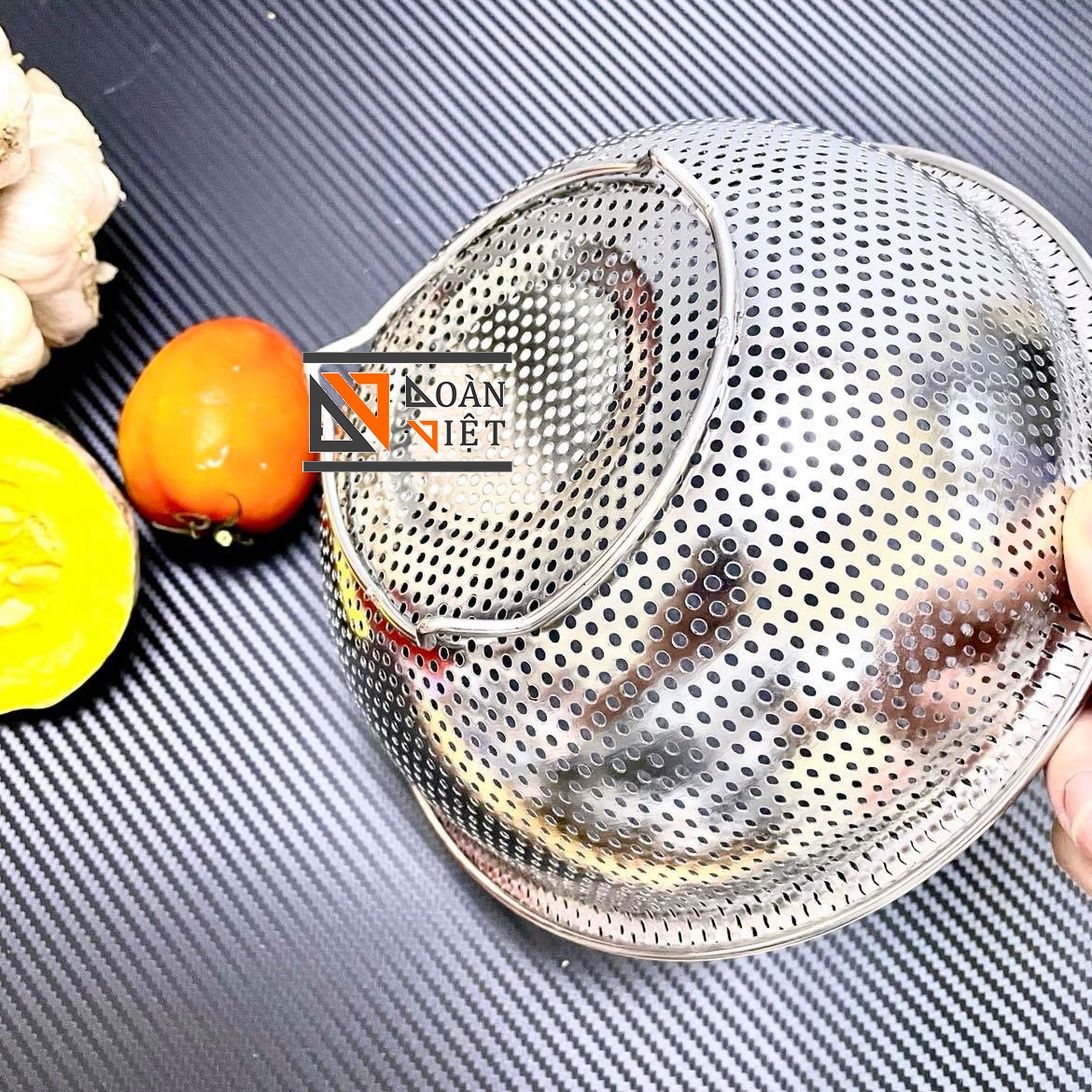 RỔ INOX CAO CẤP. Dụng cụ đựng chứa thực phẩm với 3 chân cao TIỆN LỢI dùng trưng hoa quả, rửa rau củ quả, phơi hong bánh
