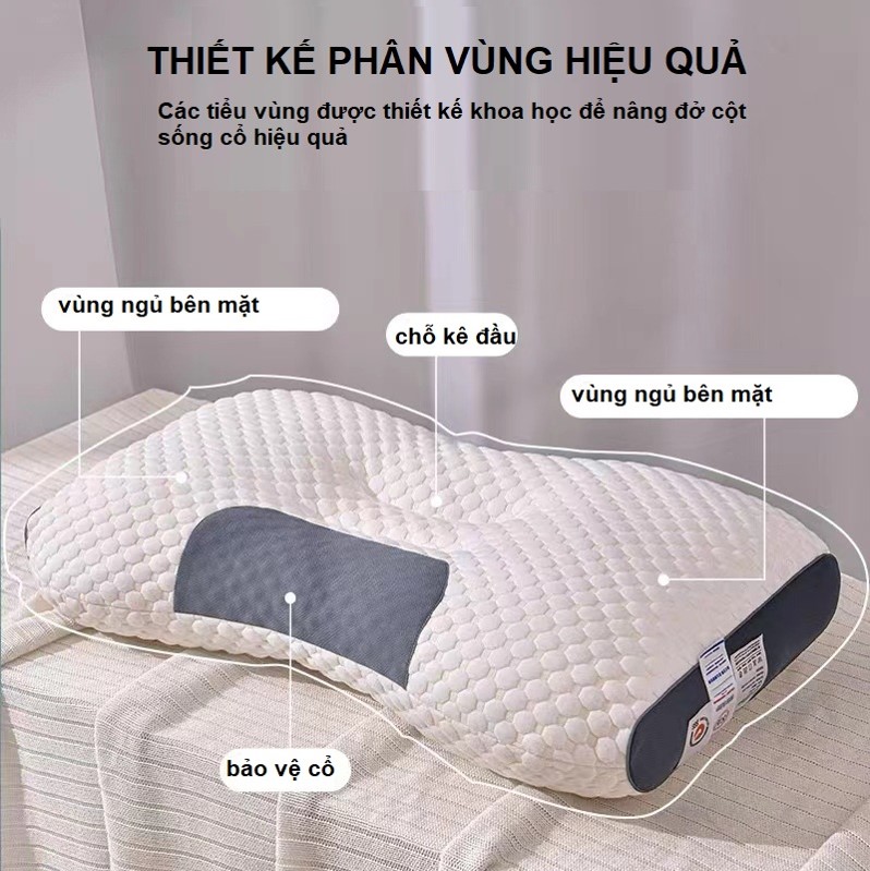 Gối Massage Cổ Vai Gáy Dệt Kim Lõi Bông Xơ Tự Nhiên, Spa Chống Đau Mỏi Cổ Vai Gáy Chống Ngáy Giảm Mệt Mỏi Căng Thẳng