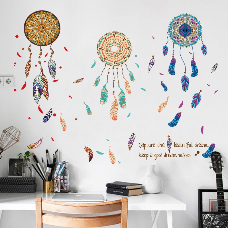Decal dán tường Chuông gió thổ cẩm
