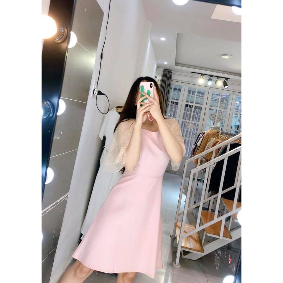 [] ĐẦM YẾM PHỐI TAY LƯỚI HỒNG