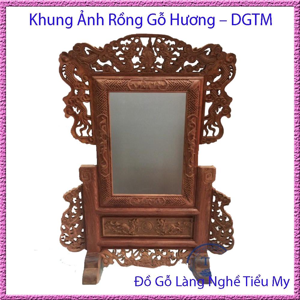 Khung Ảnh Rồng Gỗ Hương, Khung tứ linh lồng ảnh 20x30cm