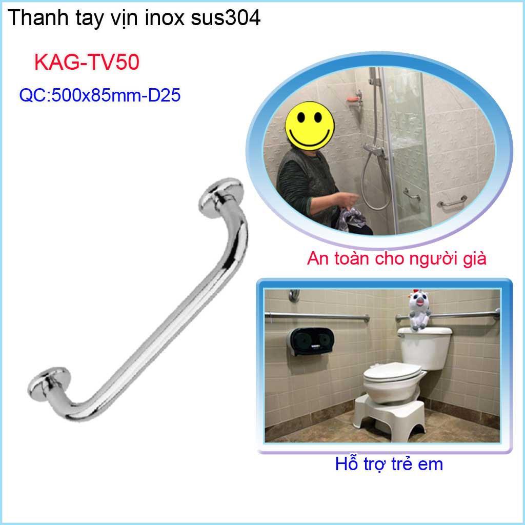 Thanh tay vịn inox nhà tắm, tay vịn inox phòng tắm KAG-TV50