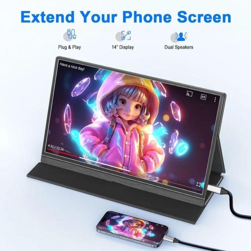 màn hình di động 14 inch FULLHD 60hz kết nối điện thoại laptop pc - hàng nhập khẩu