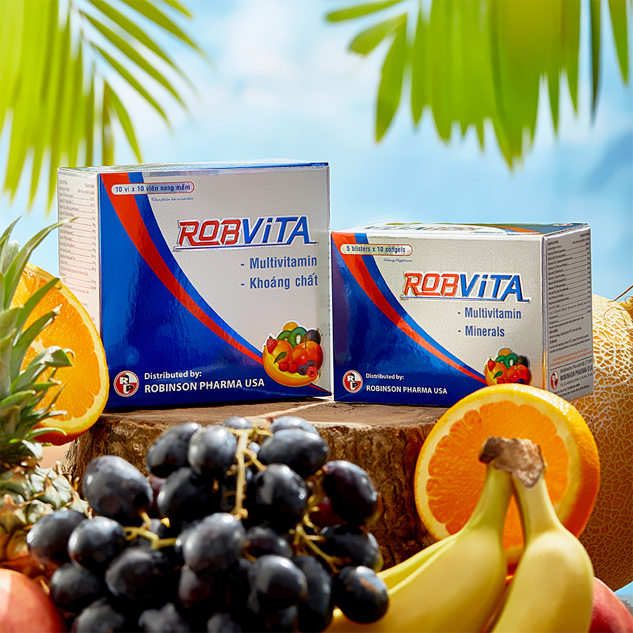 Thực Phẩm Bảo Vệ Sức Khỏe ROBVITA multivitamin và khoáng chất bồi bổ sức khỏe – Robinson Pharma Usa - Hộp 50 viên