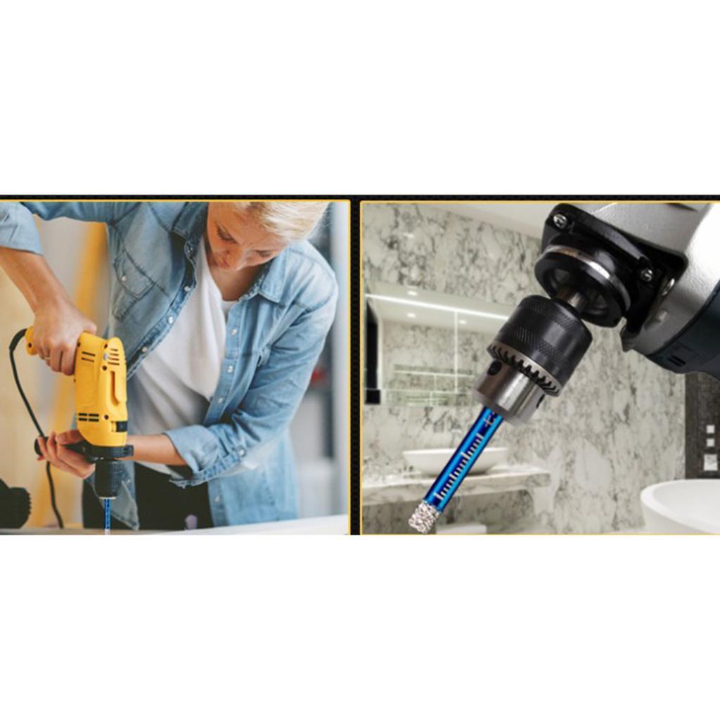 2 Pcs Diamond Drill Bits Set For Tile Ceramic Glass Marble 6mm 12mm