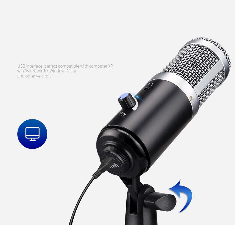 USB computer microphone youtube podcast recording musical instrument performance live voice group chat microphone